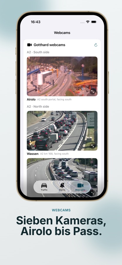 Die sieben Webcams entlang der A2
